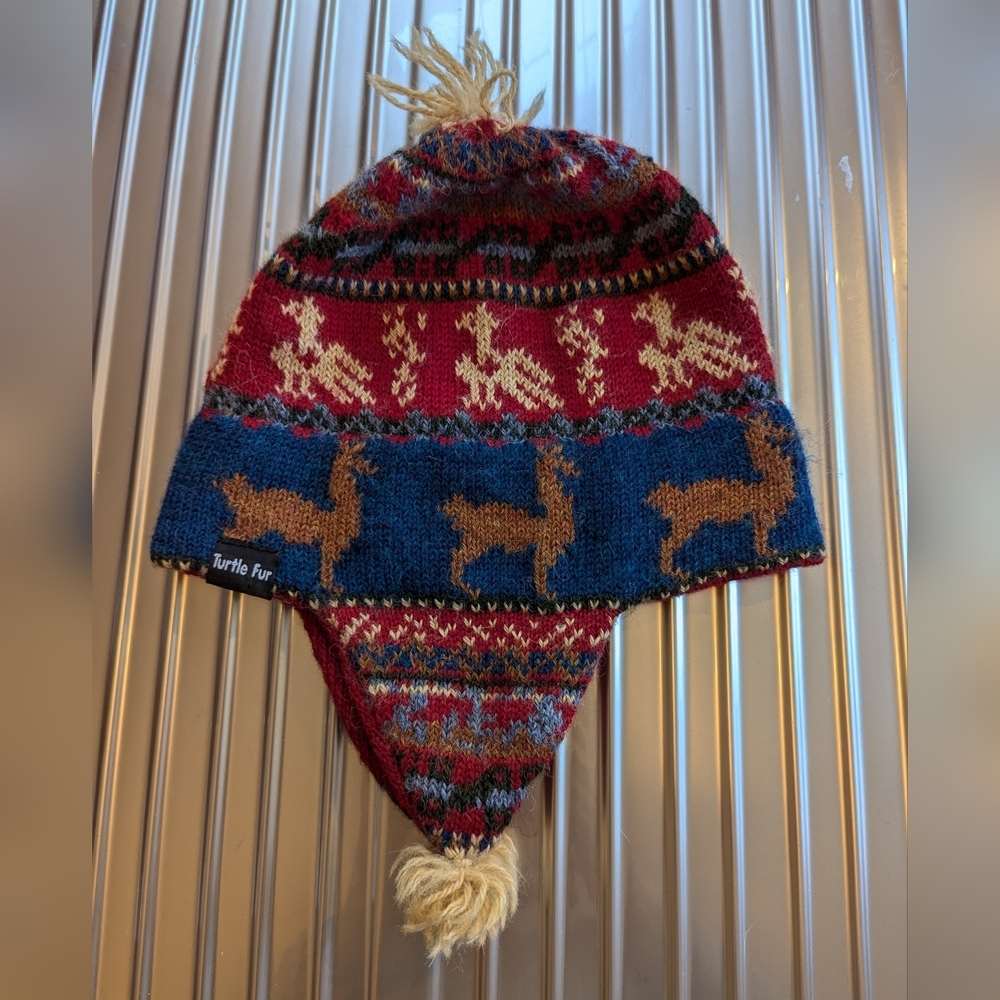 ♥️ 💙 Turtle Fur Alpaca Peruvian Style Small Knit Hat